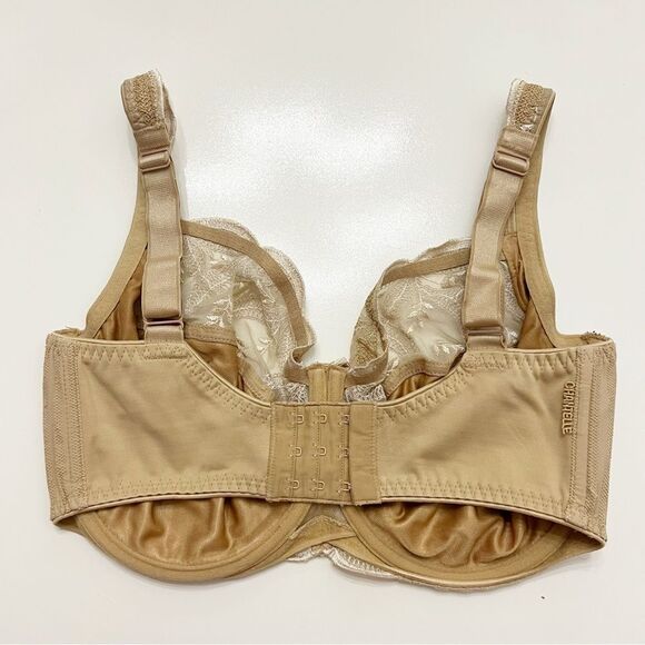CHANTELLE Legende Bra Nude Tan Lace Trim Underwire 3 Part Cup 32H - Picture 3 of 4